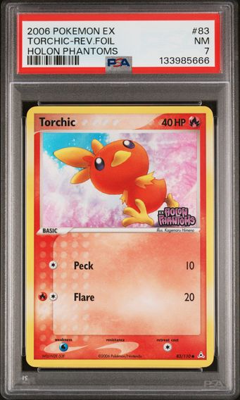 2006 #83 Torchic Reverse Foil PSA 7